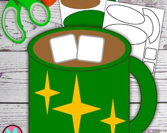 Hot Cocoa Craft Template: Cut & Glue Activity (PDF)