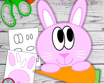 Build a Bunny Craft Printable, Easter Bunny Cut and Paste Activity ...