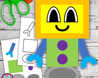 Rad Robot Craft Template for Kids, Printable Pattern for preschool, elementary, toddler, homeschool
