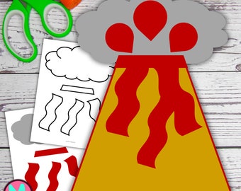 Volcano Craft Template: Cut & Glue Paper Craft (PDF)