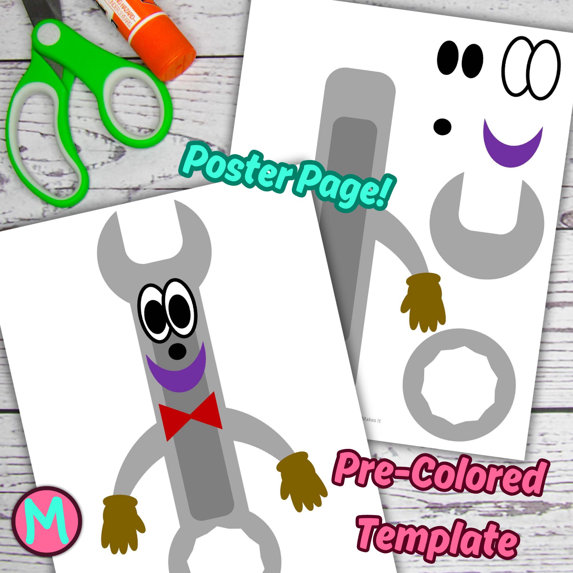 Wrench Template.pdf Wrench Craft Template: Cut & Paste Tool Activity (PDF) - Etsy