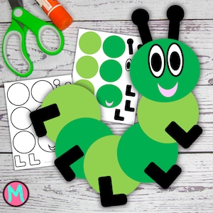 Caterpillar Craft Template For Kids, Build a caterpillar craft, kindergarten, elementary or homeschool, DIY Caterpillar Template