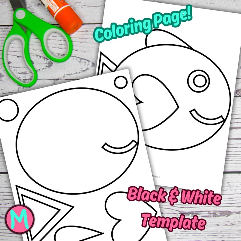 Fish Craft Template for Kids in Preschool, Simple Toddler Craft, Ocean