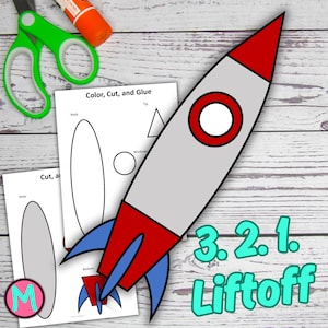 Printable Rocket Craft Template for Kids: Cut & Glue Activity (Digital Download)