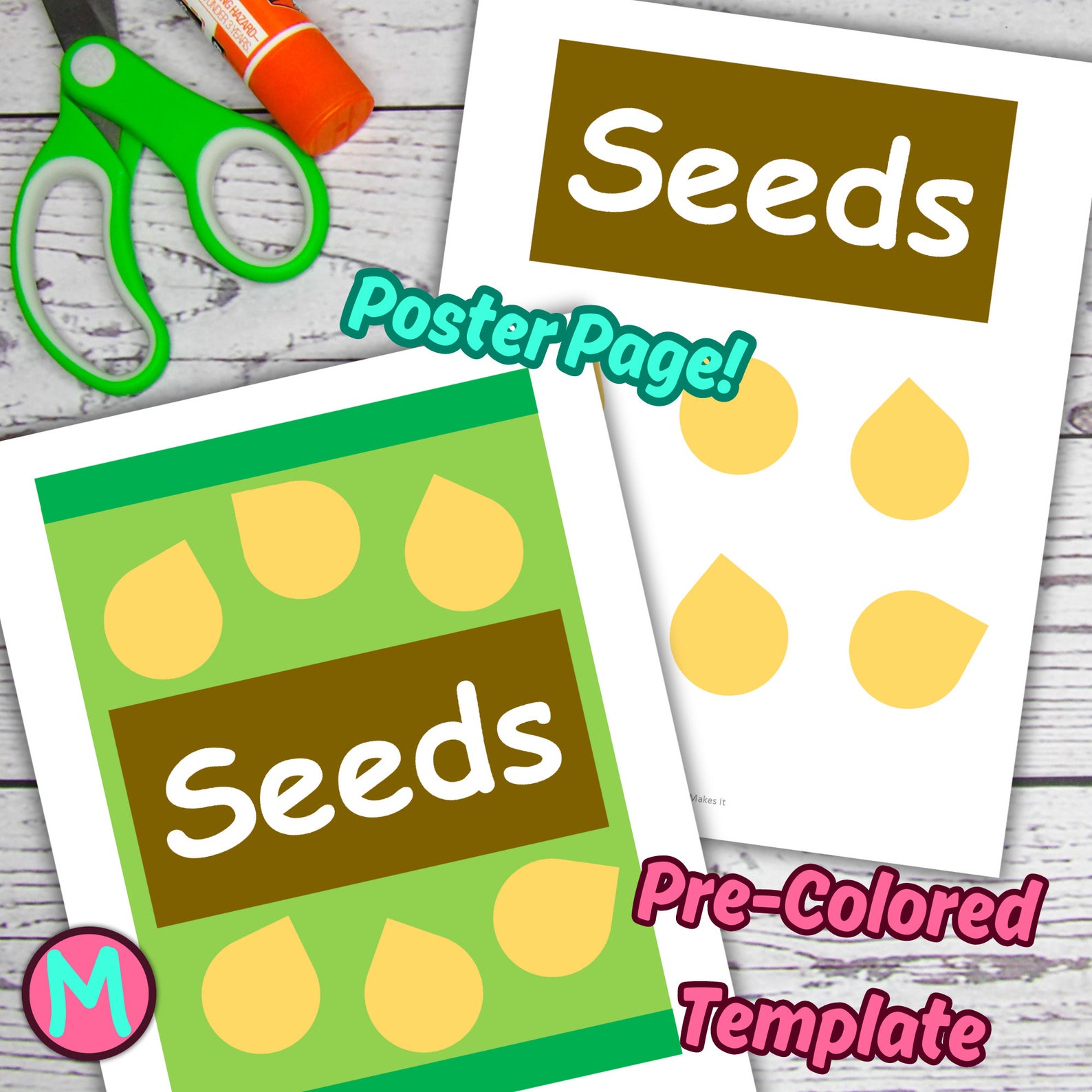Seed Packet Craft Template for Kids, Cut and Glue Activity for ...