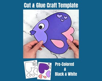 Heart Fish Craft Activity For Kids|Simple Cut and Glue Paper Craft (PDF)