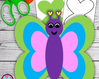 Butterfly Craft Template: Printable Cut and Glue Paper Craft For Kids (PDF)