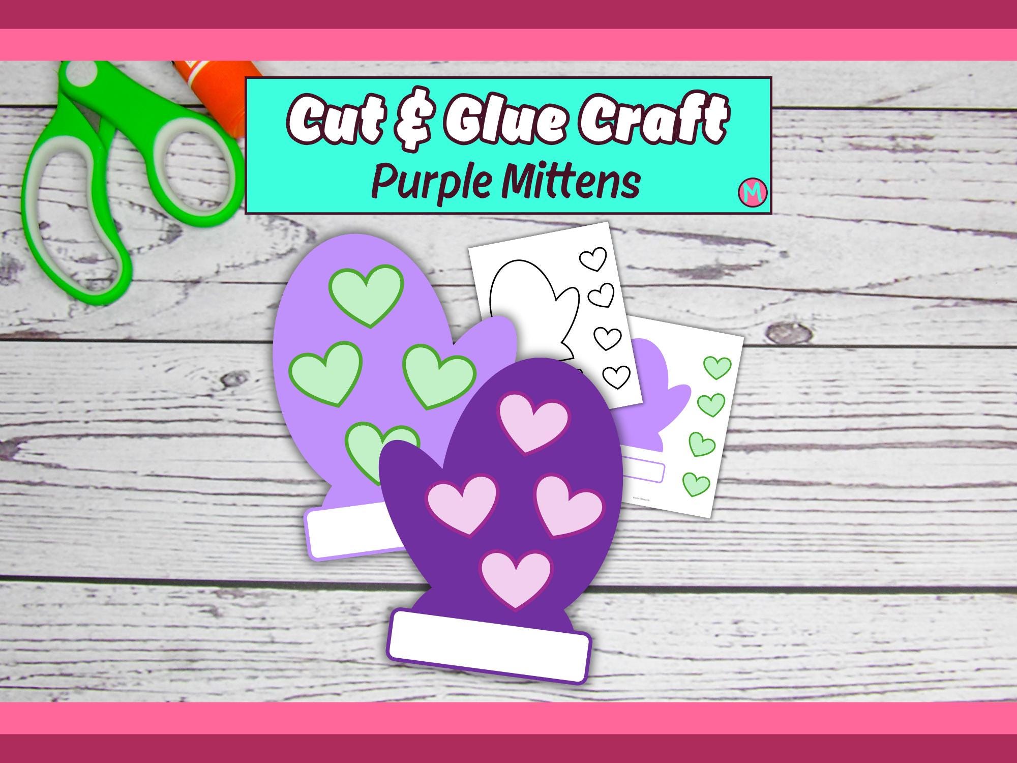 Mittens Craft Template, Printable Cut and Glue Paper Craft for Kids ...
