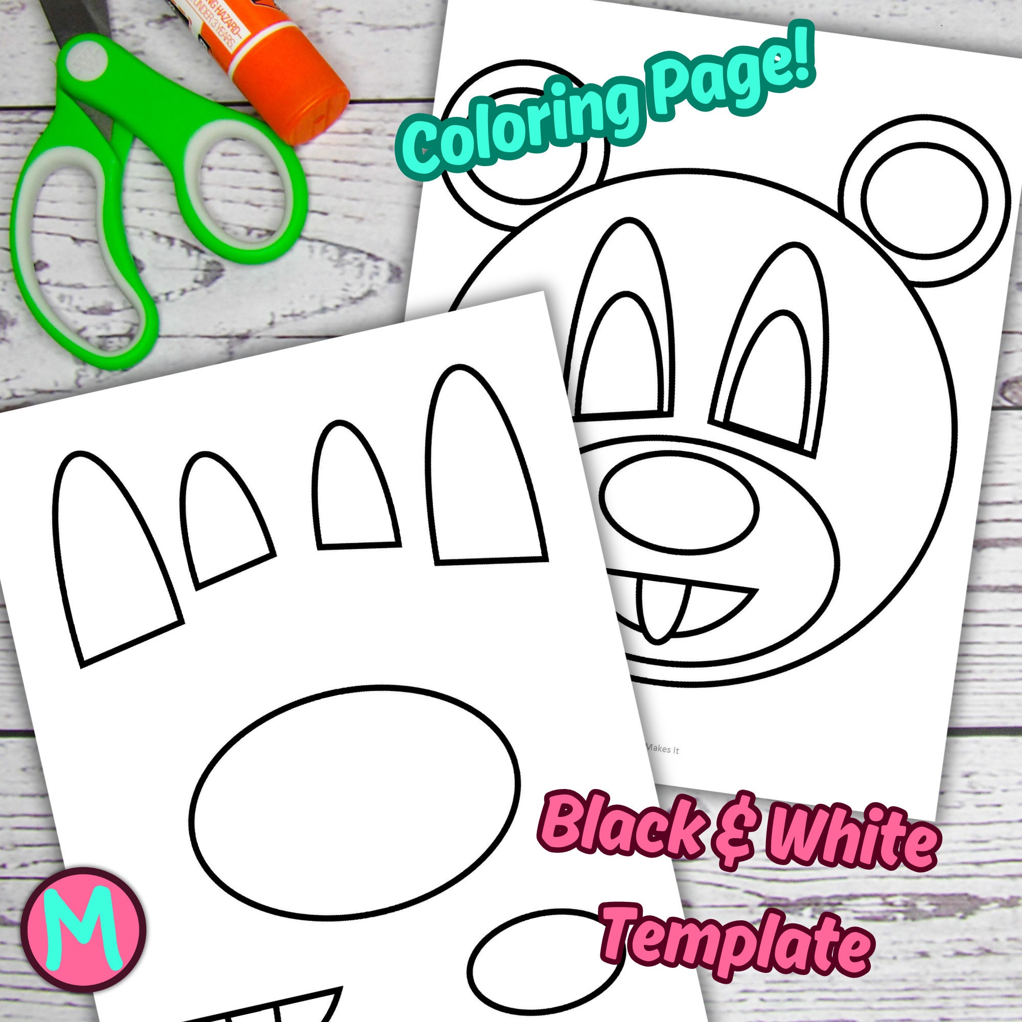 Bear Craft Template: Printable Animal Cut and Glue Paper Craft for Kids ...