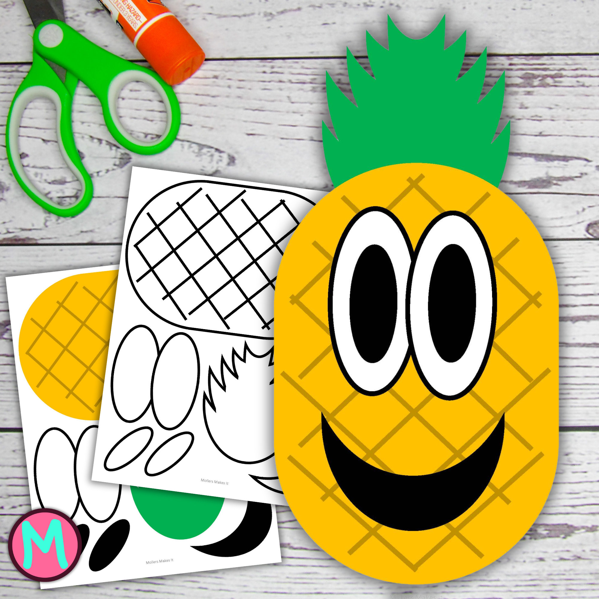 Pineapple Craft Template for Kids Cut and Glue Activity for Preschool