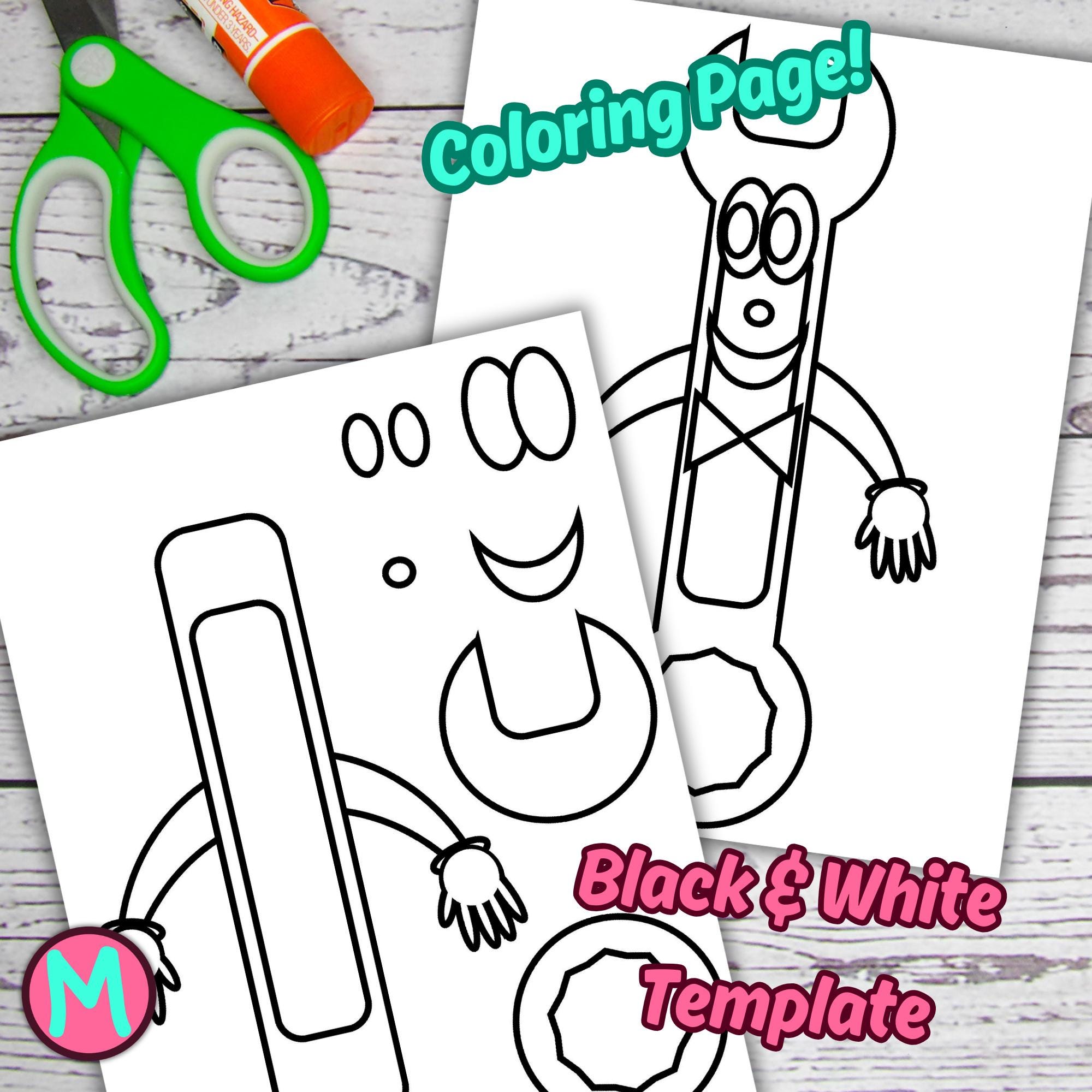 Wrench Craft Template Cut Paste Tool Activity PDF Etsy Wrench craft template cut paste tool activity pdf etsy