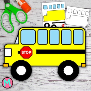 School Bus Craft Template, Back to School Craft For Kids, Preschool Craft Activity, Kindergarten Craft