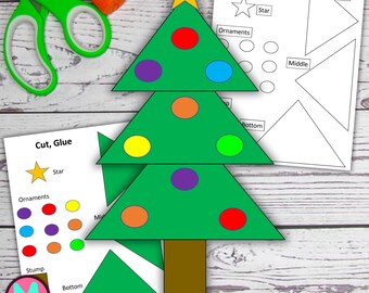 Christmas Tree Craft Template: Cut and Glue Activity (PDF)