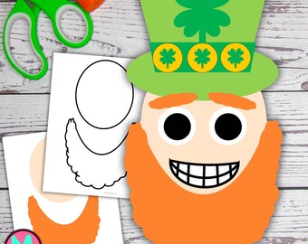 St. Patrick's Day Leprechaun Craft Template: Cut & Glue Activity (PDF)