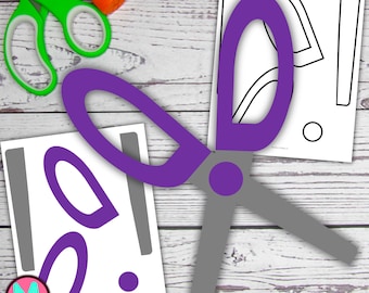 Scissors Craft Template|Printable Cut and Glue Activity For Kids (PDF)