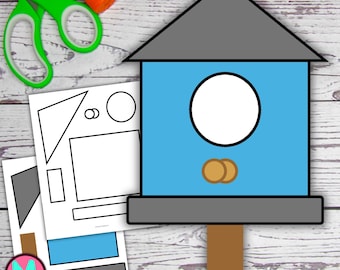 Birdhouse Craft Template: Cut & Glue Paper Craft (PDF)