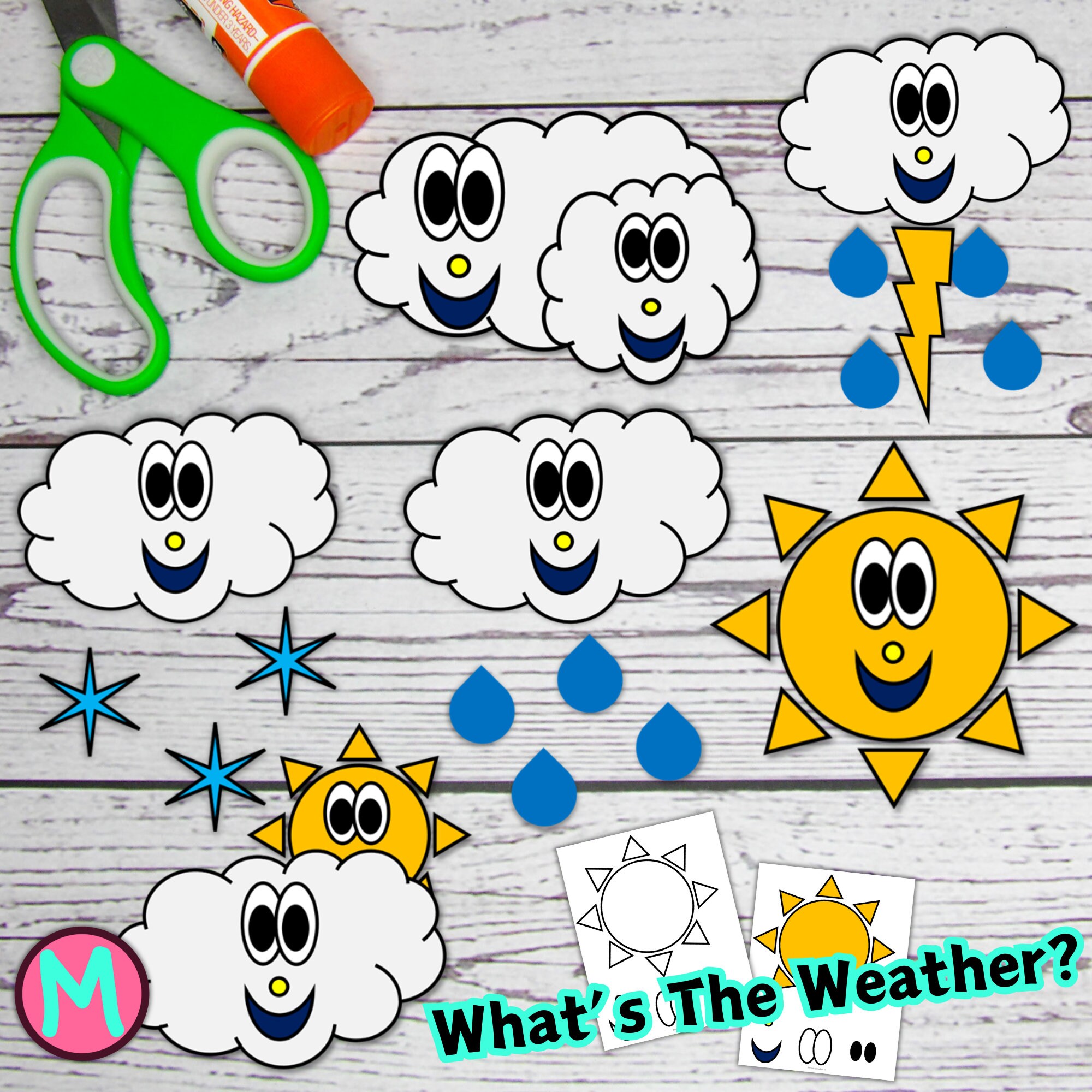 Weather Craft Template Bundle for Kids Cut and Glue Weather Activity ...