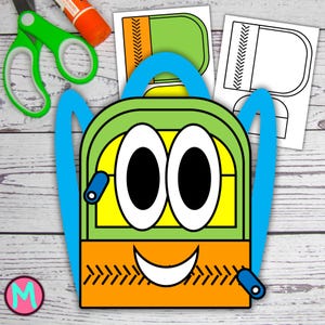 Green Backpack Craft Template: Cut & Glue Paper Craft (PDF)