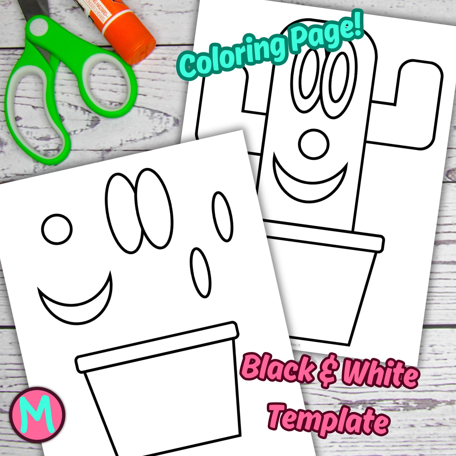 Cactus Craft Template for Kids, Cut and Glue Crafts for Preschool, Easy ...