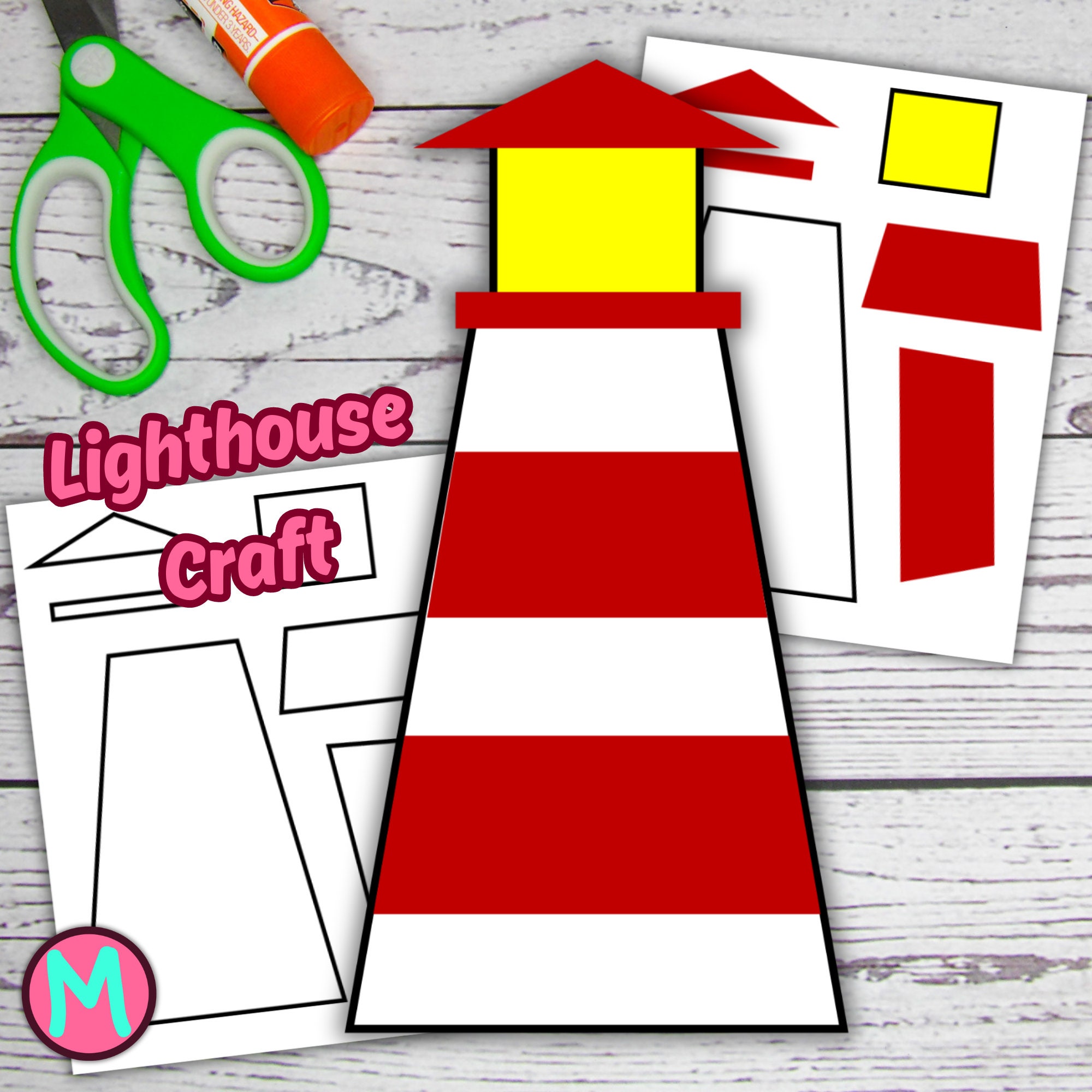 Lighthouse Craft Template for Kids Pattern for Preschool Kindergarten Lighthouse Craft Template for Kids Pattern for Preschool Kindergarten