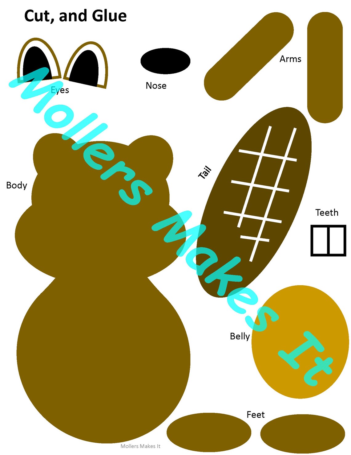 Brilliant Beaver Craft Printable Template for Preschool - Etsy