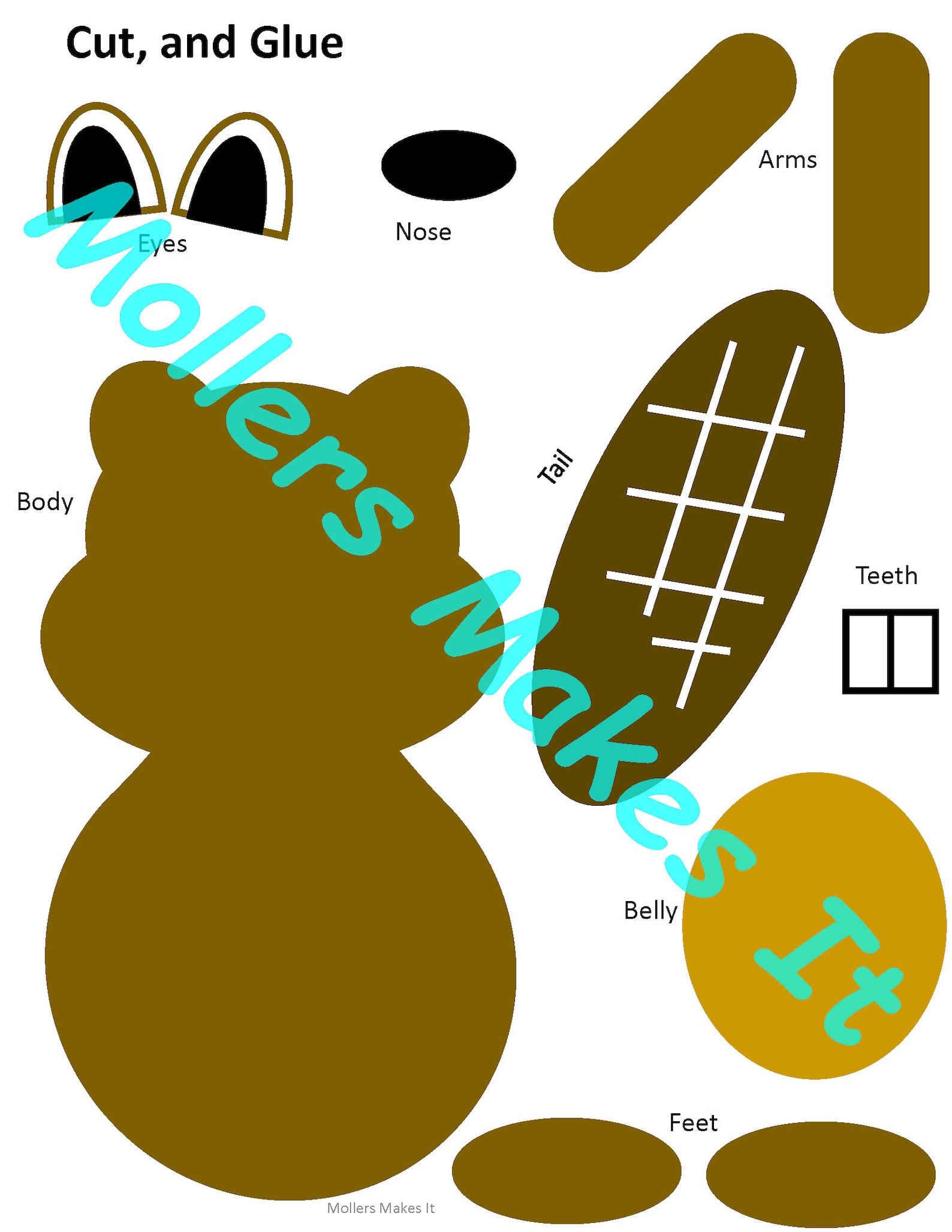 Brilliant Beaver Craft Printable Template for Preschool Etsy Brilliant Beaver Craft Printable Template for Preschool Etsy