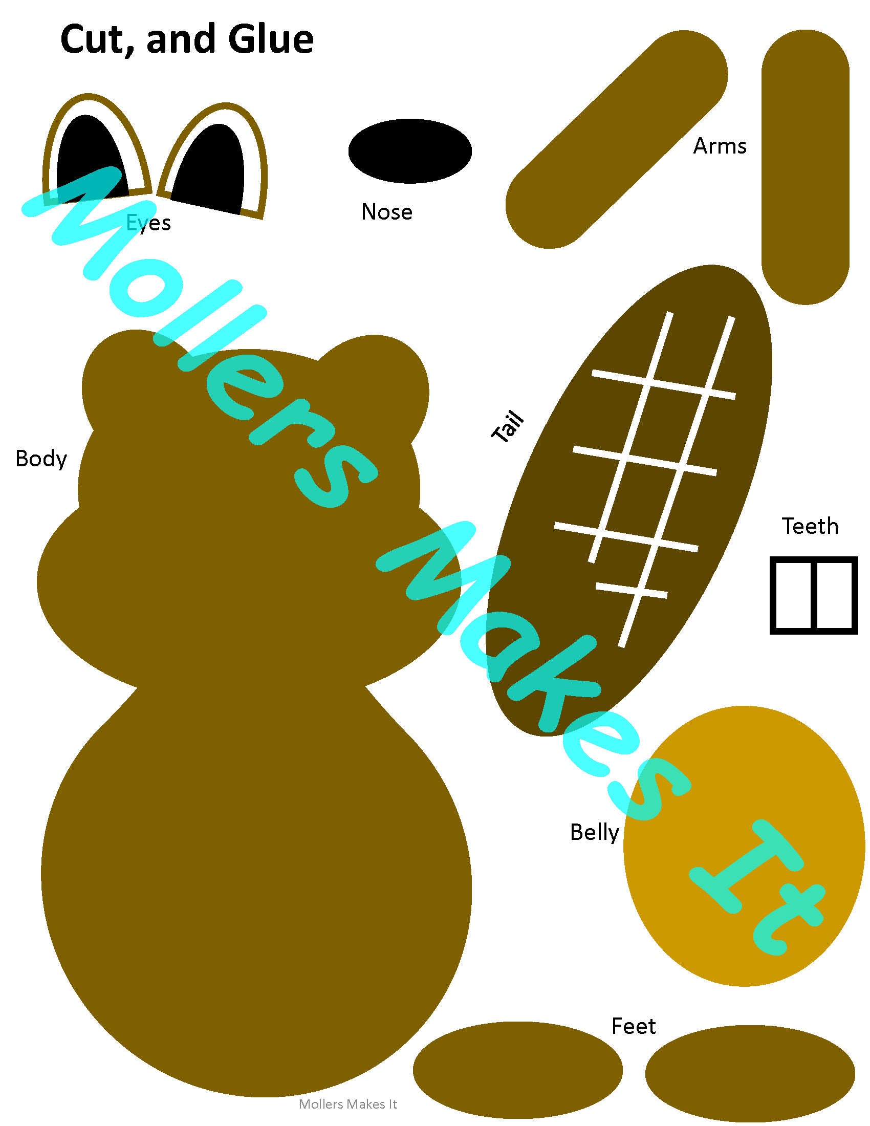 Brilliant Beaver Craft Printable Template for Preschool Etsy