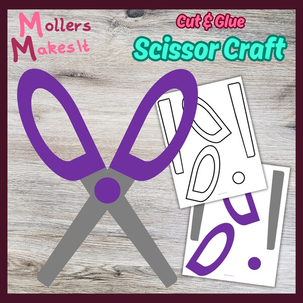 Spiffy Scissors Craft template for preschool, kindergarten, elementary or homeschool, toddler