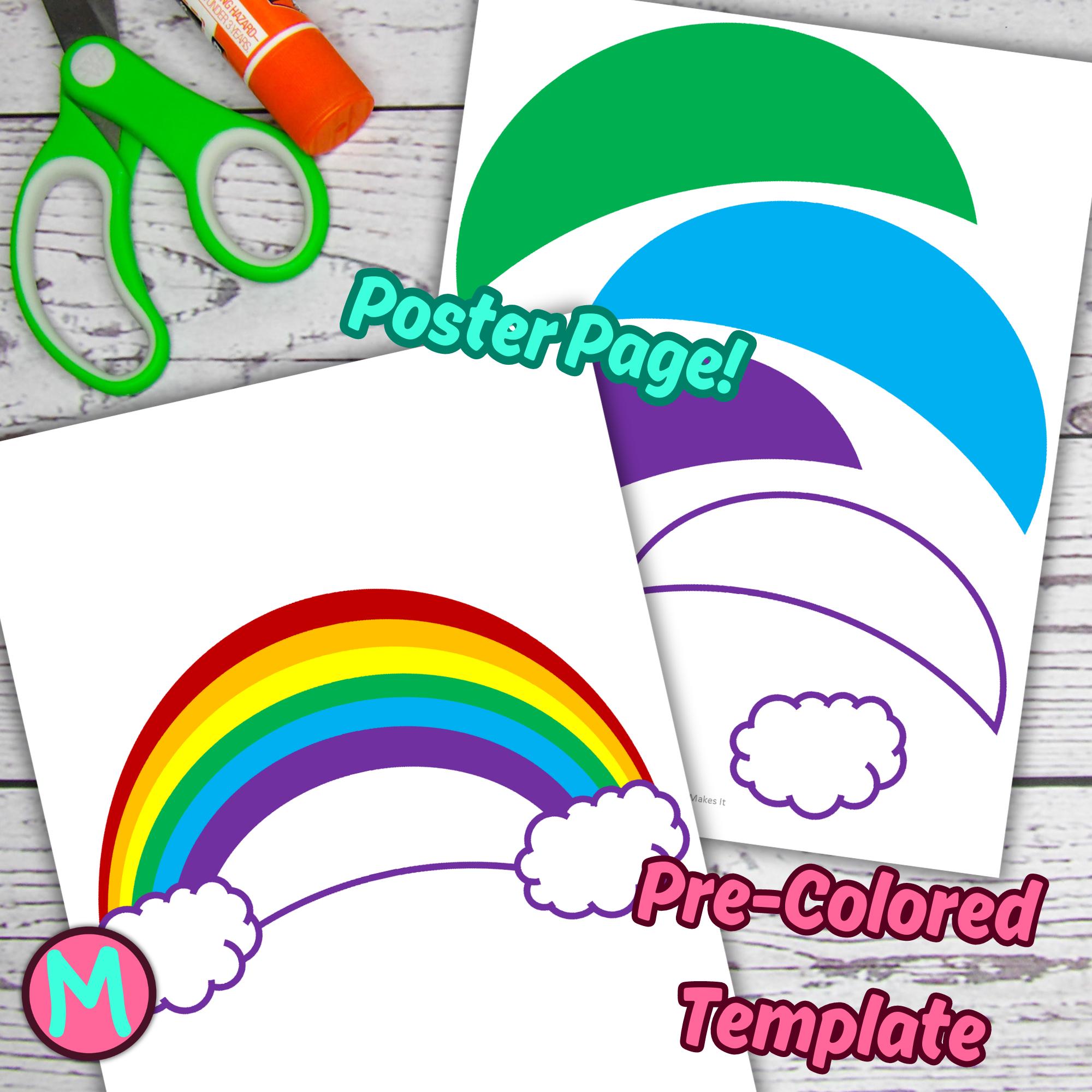 Rainbow Craft Template: Toddler Cut and Glue Activity (PDF) - Etsy