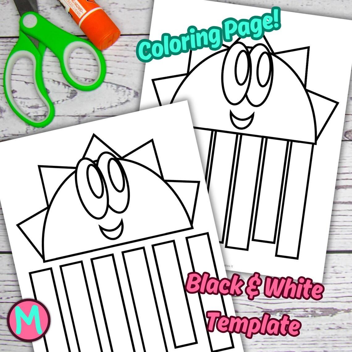 Sun and Rainbow Craft Template: Printable Cut & Glue Activity for Kids ...