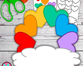 Pattern Craftivity Rainbow 2d Shape Craft Template | St Pattys Day Pattern | Craftivity ...