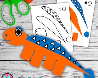 Dinosaur Craft Template, Ankylosaurus  Cut and Glue Paper Craft For Kids (PDF)