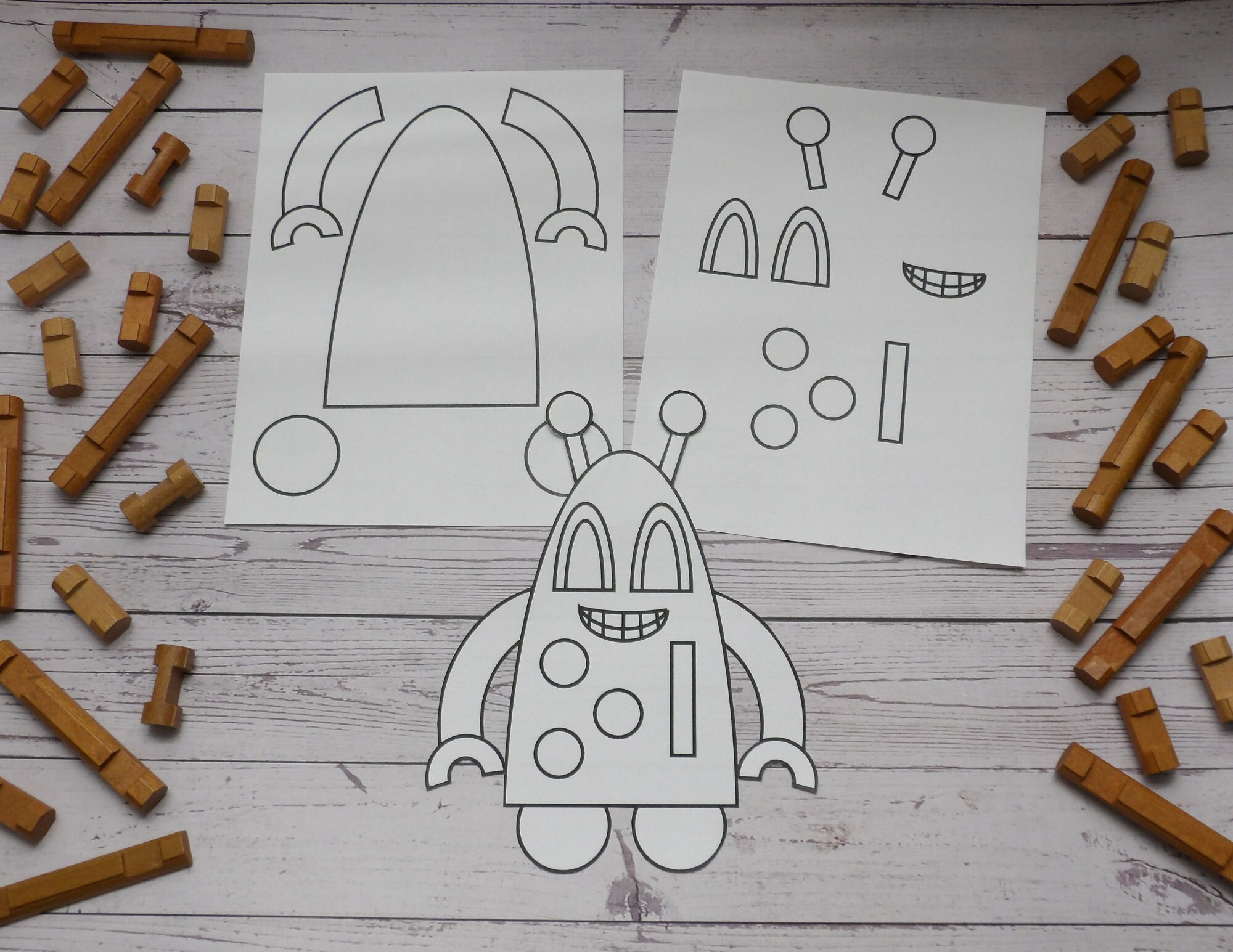 Reasonable Robot Paper Craft Printable Pattern Template for - Etsy
