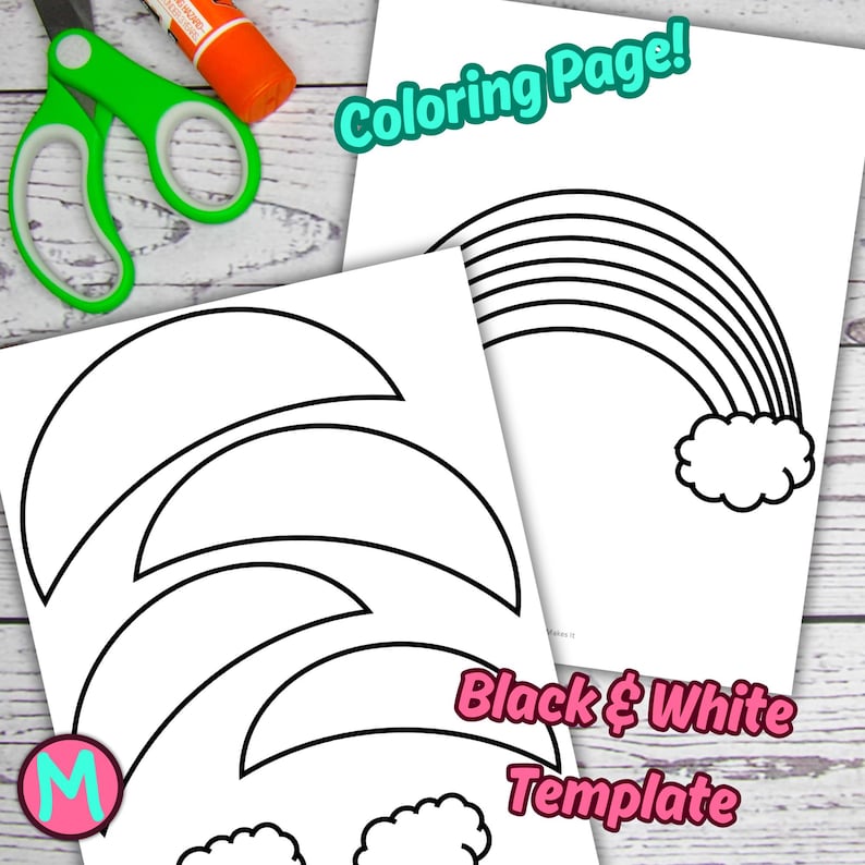 Rainbow Craft Template: Toddler Cut and Glue Activity (PDF) - Etsy