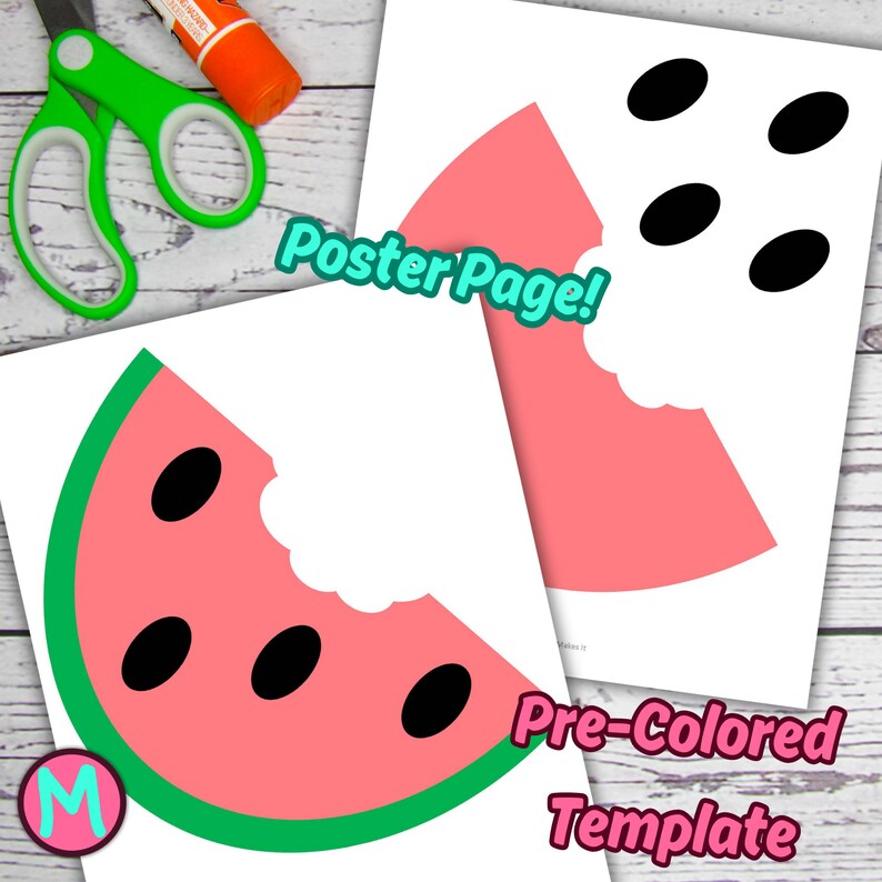 Watermelon Craft Template for Kids Cut and Glue Craft Template Watermelon Craft Template for Kids Cut and Glue Craft Template