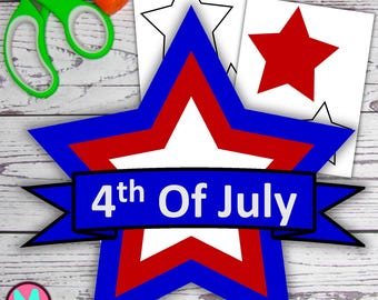 4th of July Star Craft Template: Toddler Activity (PDF)