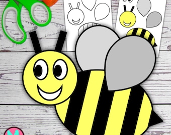 Flying Bee Craft, Printable Cut and Glue Paper Craft For Kids (PDF)