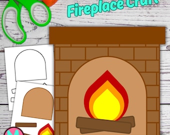 Kamin Bastelvorlage: Winter Cut & Glue Aktivität (PDF-Muster)