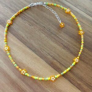 Orange and Yellow Daisy Choker