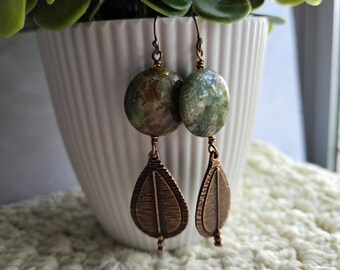 African Green Opal Earrings