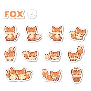 5x OKAMI Emotes for Twitch and Discord | Kawaii Wolf emoji | Cute Chibi Fox  or Dog for Streamers