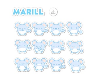12 pegatinas de Marill