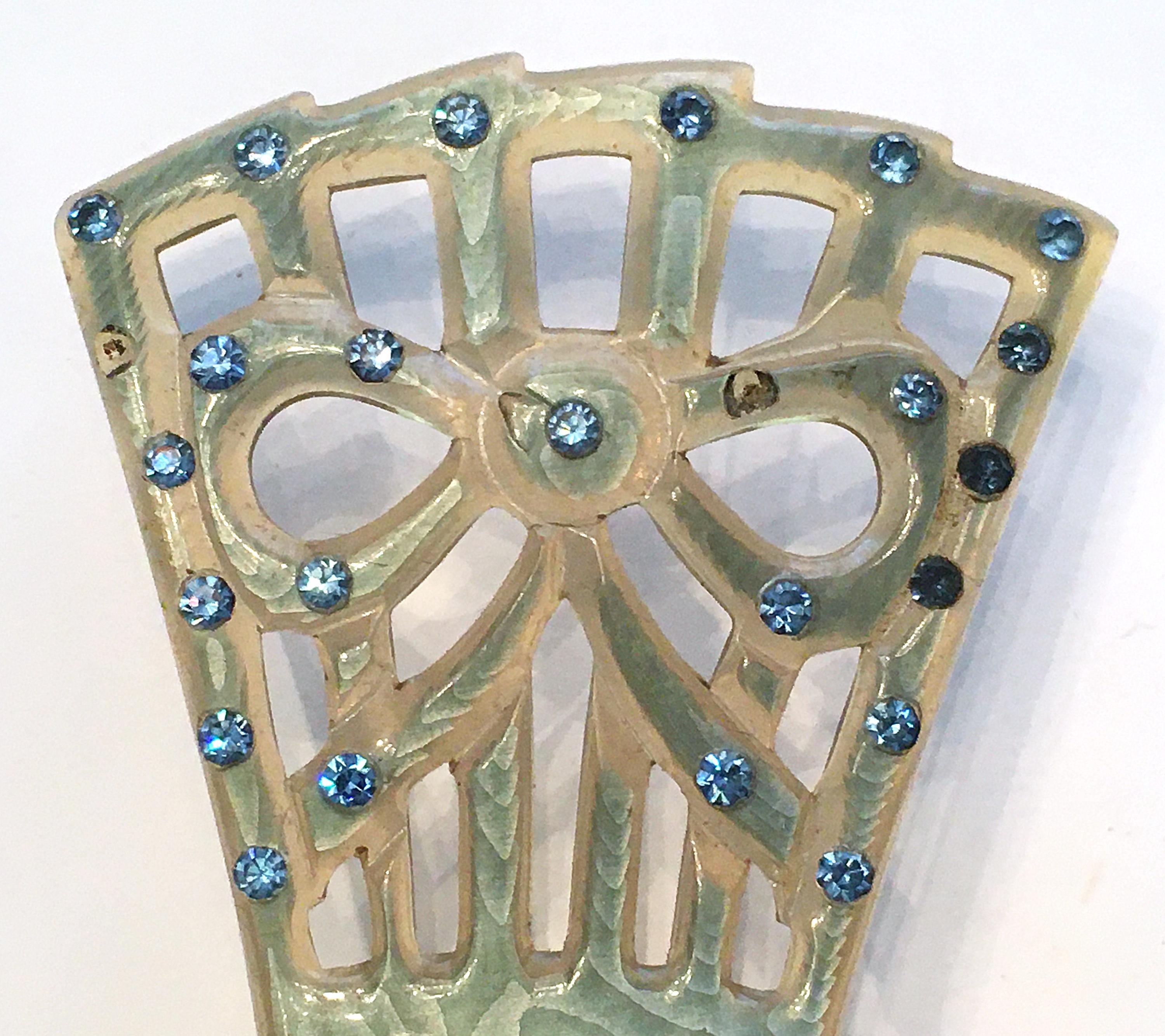 Vintage Hair Comb Blue - Etsy