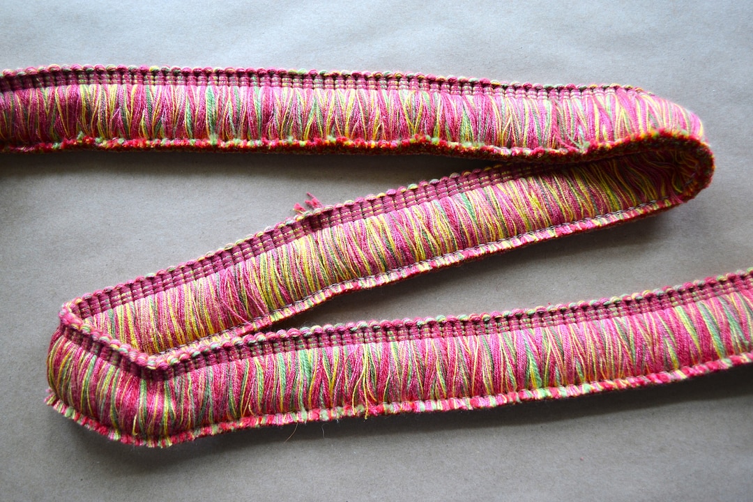 Vintage Thick Brush Fringe Edging Trim Red Gold Green Etsy