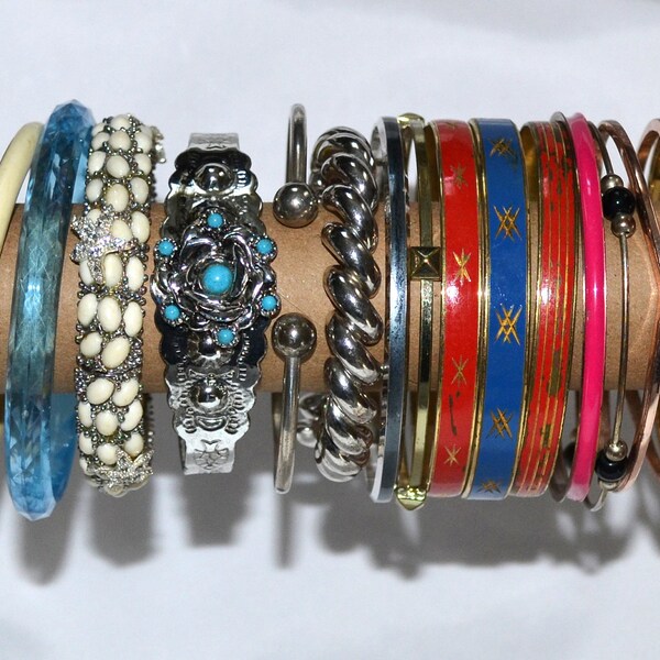 28 Vintage to Modern Wearable Bangle & Cuff Bracelets | Monet, Trifari, Avon, More | Sterling Silver, Enamel, Rhinestone,
