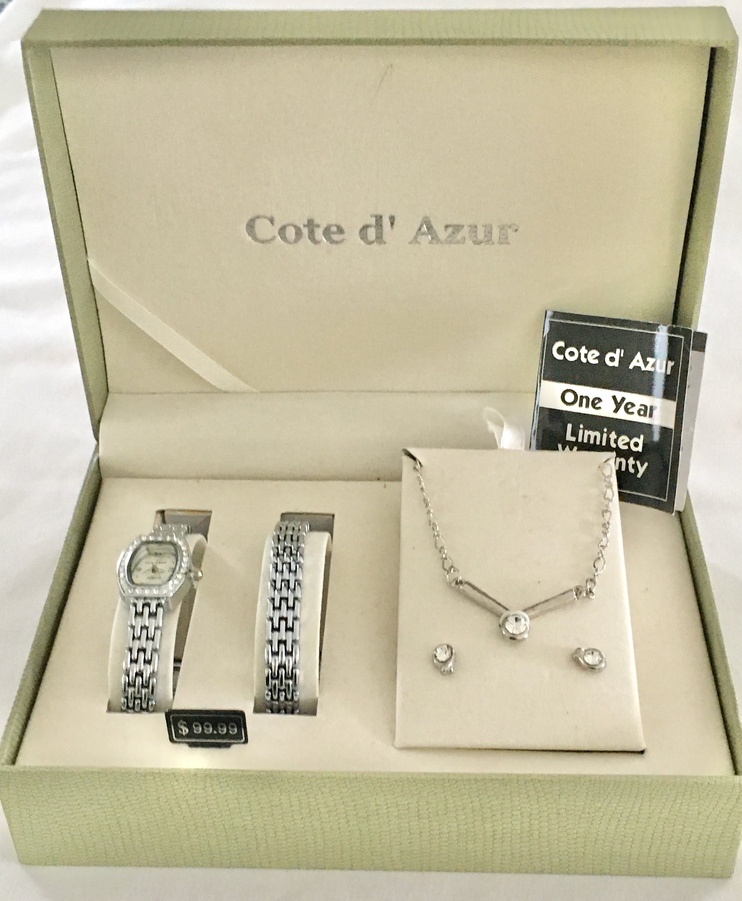 Beautiful Cote D'azur Gold Watch Diamond Crystal Rhinestones