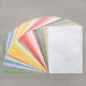 Conjunto de papel pastel A4 sortido Unryu Kozo, 40 folhas | Mulberry Paper by Kozo Studio