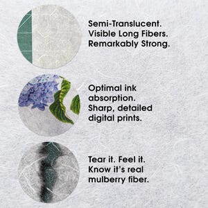 A4 Decoupage unryu Kozo Washi Papier (40 Blatt, 30gsm) | Mulberry Papier von Kozo Studio