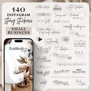 Instagram Story Sticker Small Business | Online Shop | Lettering | Clipart | Business Storysticker | Handmade | Entrepreneur | self-employed