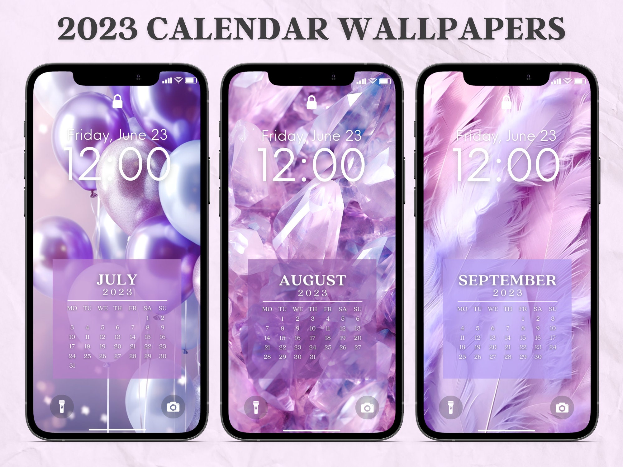 Phone Kalender Wallpapers 2023 & 2024 Lockscreen Calendar - Etsy Australia